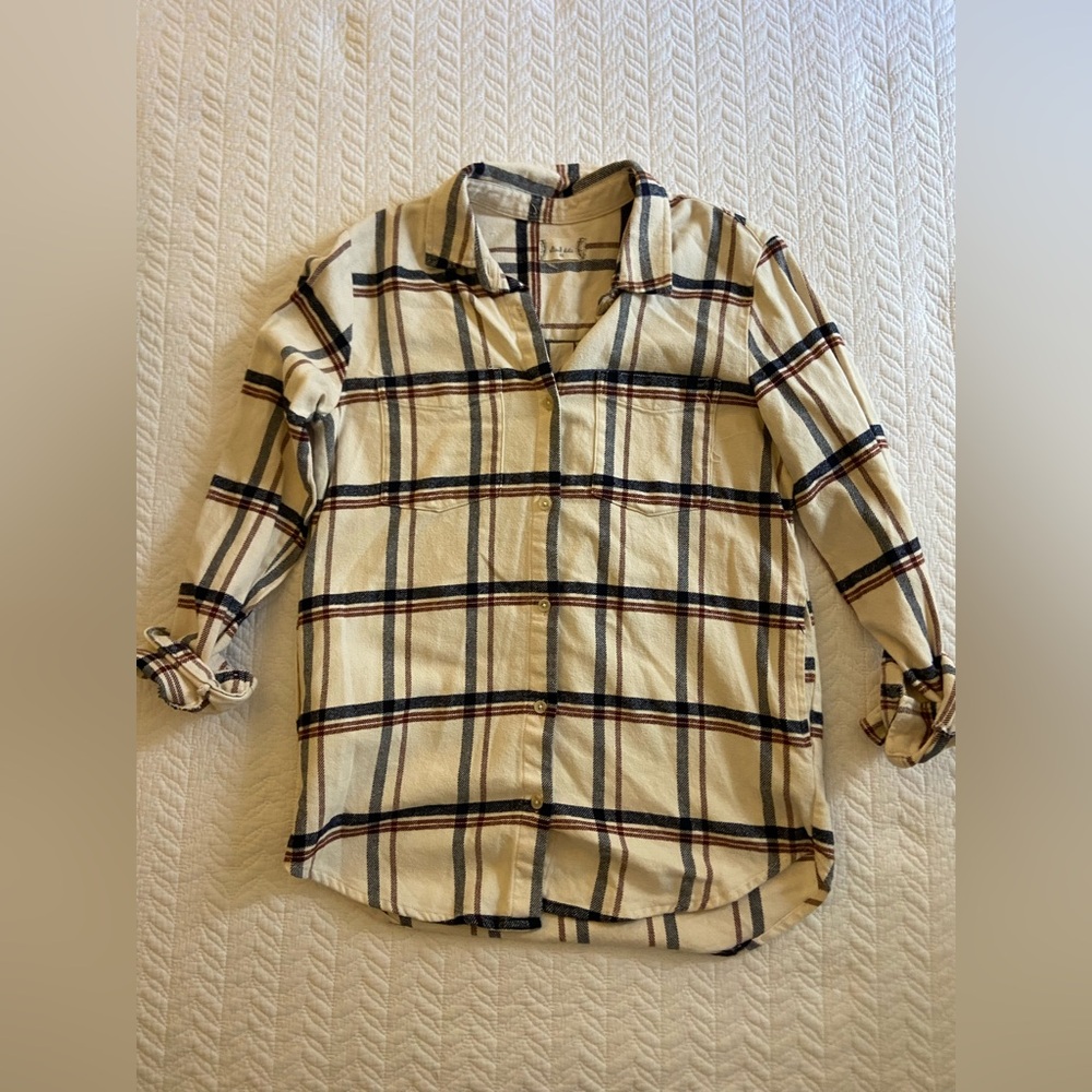 Altard State plaid red, blue, and cream XS button down shirt